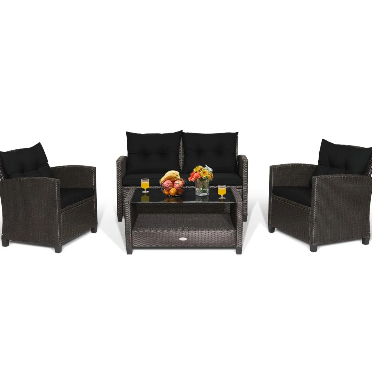 Tangkula 4 or 8 piece Patio Furniture Set, Outdoor Furniture Sets for Backyard, Porch, Garden and Poolside