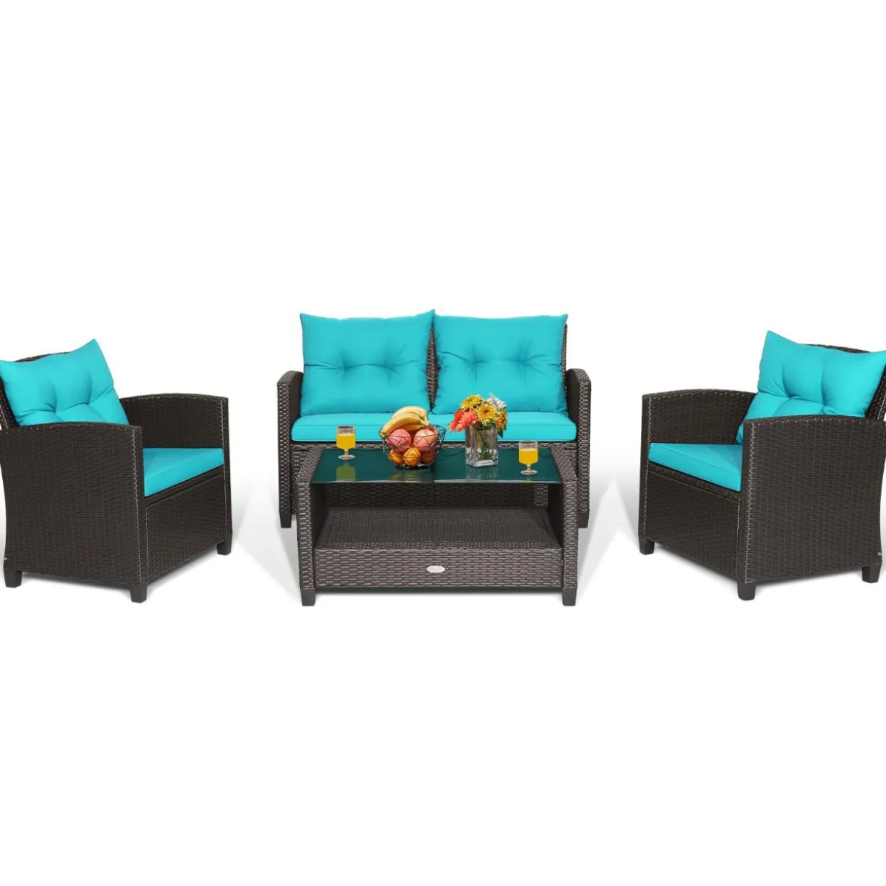 Tangkula 4 or 8 piece Patio Furniture Set, Outdoor Furniture Sets for Backyard, Porch, Garden and Poolside