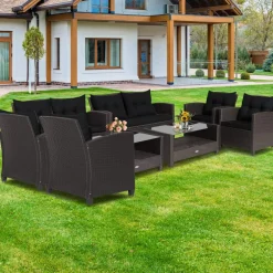 Tangkula 4 or 8 piece Patio Furniture Set, Outdoor Furniture Sets for Backyard, Porch, Garden and Poolside