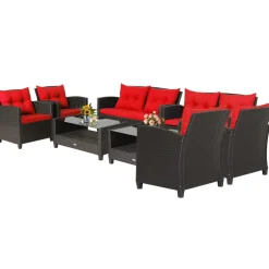 Tangkula 4 or 8 piece Patio Furniture Set, Outdoor Furniture Sets for Backyard, Porch, Garden and Poolside