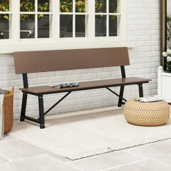 Tangkula 72” Outdoor Bench, Extra Long Patio HDPE Bench for 4 People, 1100 lbs Weight Capacity