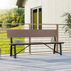 Tangkula 72” Outdoor Bench, Extra Long Patio HDPE Bench for 4 People, 1100 lbs Weight Capacity