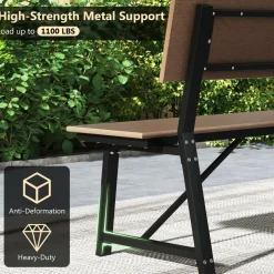 Tangkula 72” Outdoor Bench, Extra Long Patio HDPE Bench for 4 People, 1100 lbs Weight Capacity