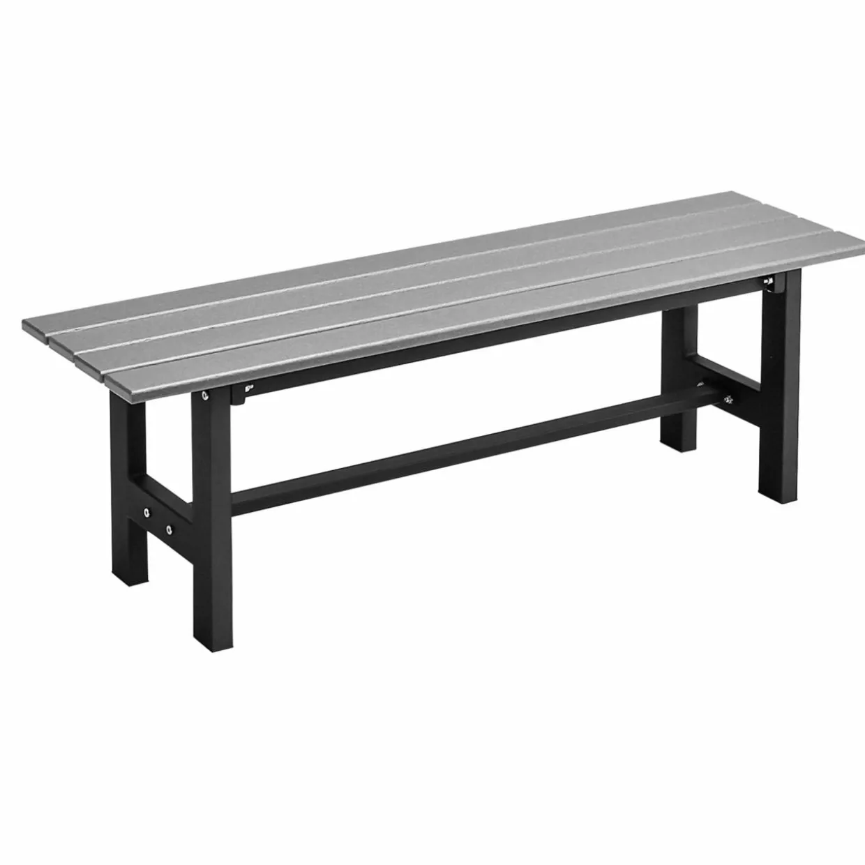Tangkula 47" Outdoor Garden Bench, 2-Person Patio Park Bench with HDPE Slatted Seat & Metal Frame