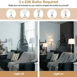 Tangkula 3 Pack Lamp Set, 2 Table Lamps & 1 Floor Lamp, 3-Piece Modern Lamp Set (Nickle)