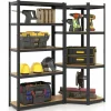 Tangkula 2 Pack Metal Storage Shelves Load 3600LBS, 71" H Heavy Duty Adjustable Garage Storage Utility Racks