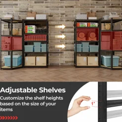 Tangkula 2 Pack Metal Storage Shelves Load 3600LBS, 71