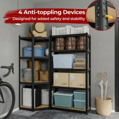 Tangkula 2 Pack Metal Storage Shelves Load 3600LBS, 71
