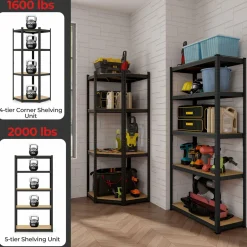 Tangkula 2 Pack Metal Storage Shelves Load 3600LBS, 71