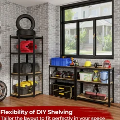 Tangkula 2 Pack Metal Storage Shelves Load 3600LBS, 71