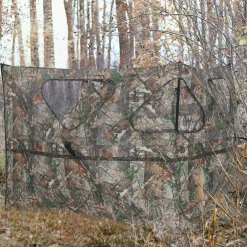 Tangkula 2 Panel Stakeout Hunting Blind, See Through Ground Blind with 3 Shoot Through Ports & 2 Storage Pockets
