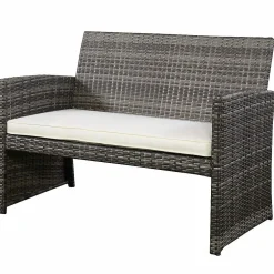 Tangkula 4 PCS Patio Conversation Set Outdoor Poolside Balcony Wicker PE Rattan Sectional Sofa Set