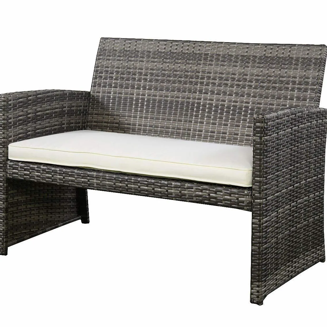 Tangkula 4 PCS Patio Conversation Set Outdoor Poolside Balcony Wicker PE Rattan Sectional Sofa Set
