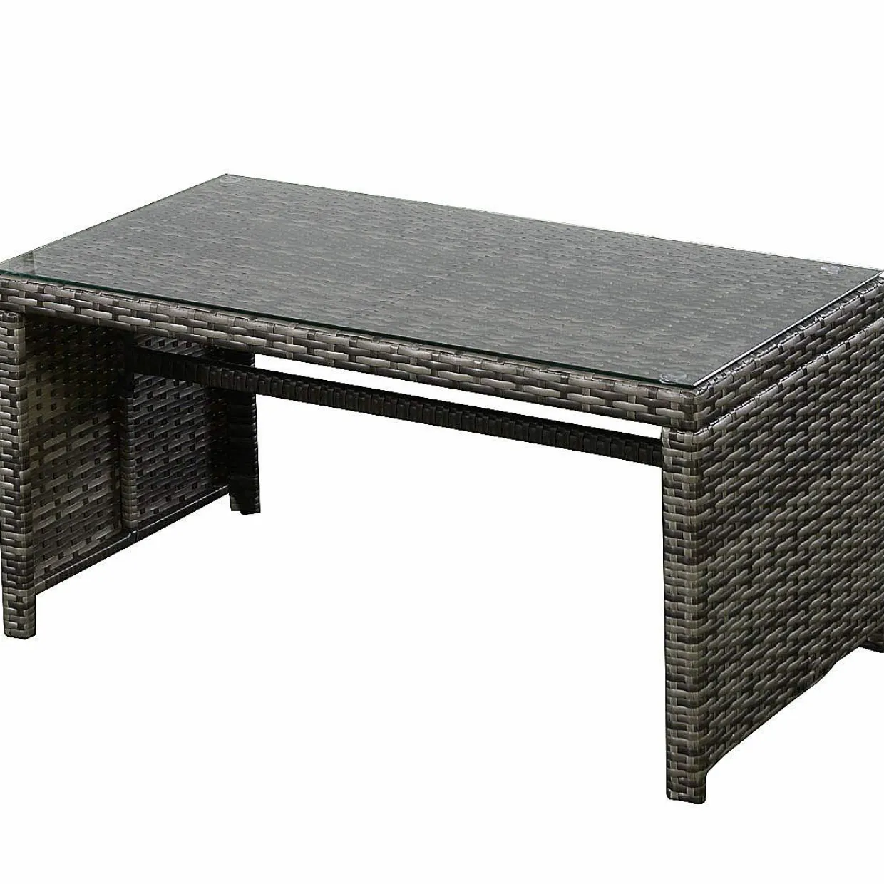 Tangkula 4 PCS Patio Conversation Set Outdoor Poolside Balcony Wicker PE Rattan Sectional Sofa Set