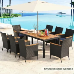 Tangkula 9 PCS Patio Dining Set for 8