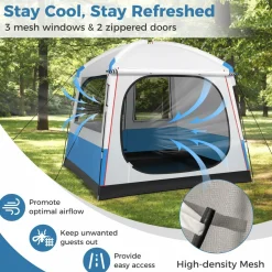 Tangkula 5 Person Camping Tent, Portable Backpacking Tent with Removable Rainfly,Carrying Bag