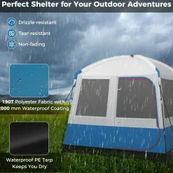 Tangkula 5 Person Camping Tent, Portable Backpacking Tent with Removable Rainfly,Carrying Bag