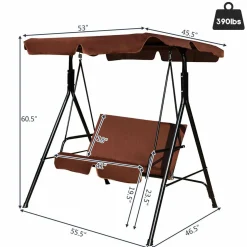 Tangkula 2 Person Canopy Swing