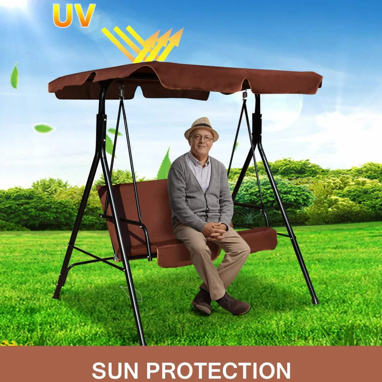 Tangkula 2 Person Canopy Swing
