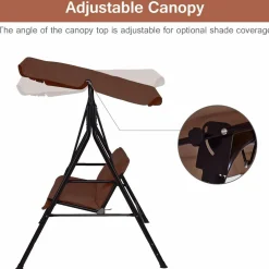 Tangkula 2 Person Canopy Swing