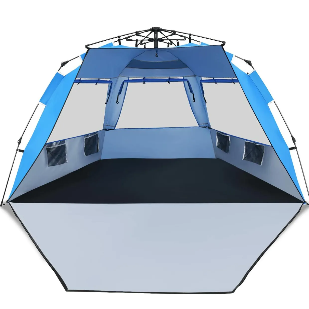 Tangkula 3-4 Person Easy Pop Up Beach Tent, UPF 50+ Portable Sun Shelter