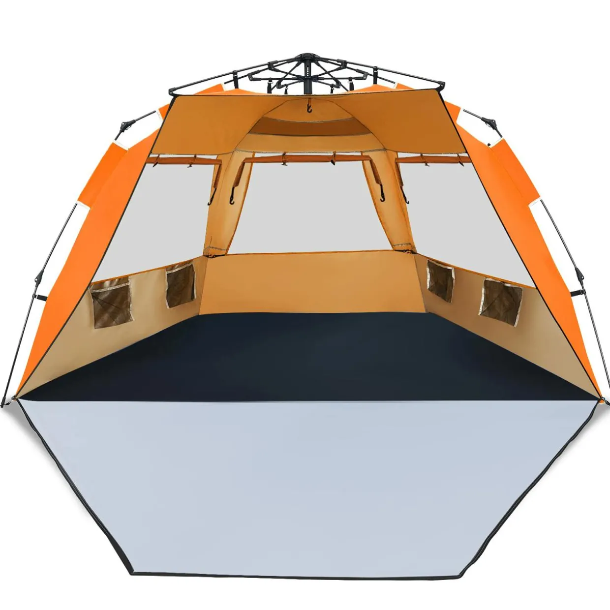 Tangkula 3-4 Person Easy Pop Up Beach Tent, UPF 50+ Portable Sun Shelter