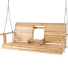 Tangkula 2 Person Hanging Porch Swing, Outdoor Bench Swing with Adjustable Chains