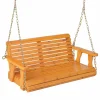 Tangkula 2 Person Hanging Porch Swing, Outdoor Bench Swing with Adjustable Chains