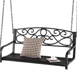 Tangkula 2 Person Hanging Porch Swing, Patio Swing Bench with Chains