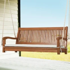 Tangkula 2 Person Hanging Porch Swing with Chains, High Back, Cozy Armrests, Heavy Duty 800Lbs