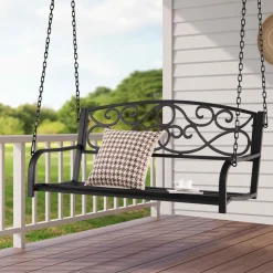 Tangkula 2 Person Hanging Porch Swing, Patio Swing Bench with Chains