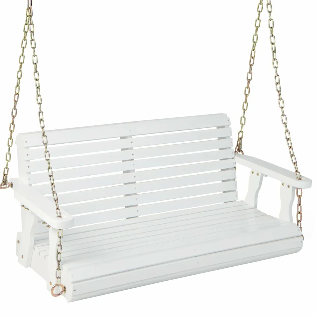 Tangkula 2 Person Hanging Porch Swing, Outdoor Bench Swing with Adjustable Chains