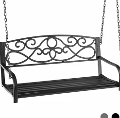 Tangkula 2 Person Hanging Porch Swing, Patio Swing Bench with Chains