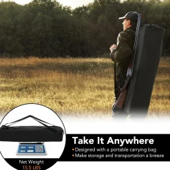 Tangkula 2-3 Person Hunting Blind, 360 Degree See Through Ground Blind with 4 Silent Slide Windows