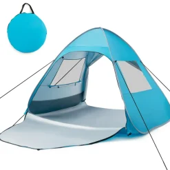 Tangkula 2-4 Person Pop up Beach Tent, UPF50+ Beach Sun Shade with Carrying Bag
