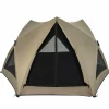 Tangkula 4-6 Person Pop Up Camping Tent with Visible Skylight, Portable Backpacking Tent with Removable Rainfly with 3 Mesh Walls