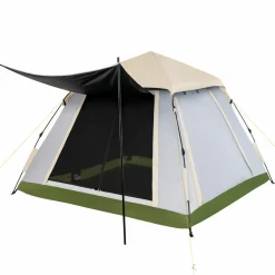 Tangkula 2-4 Person Pop Up Camping Tent, Portable Backpacking Tent with Removable Rainfly, 4 Mesh Walls, 2 Zippered Doors, Carrying Bag