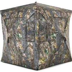 Tangkula 2-3 Person Pop up Ground Blind, Portable Hunting Blind with 360 Degree Mesh Windows