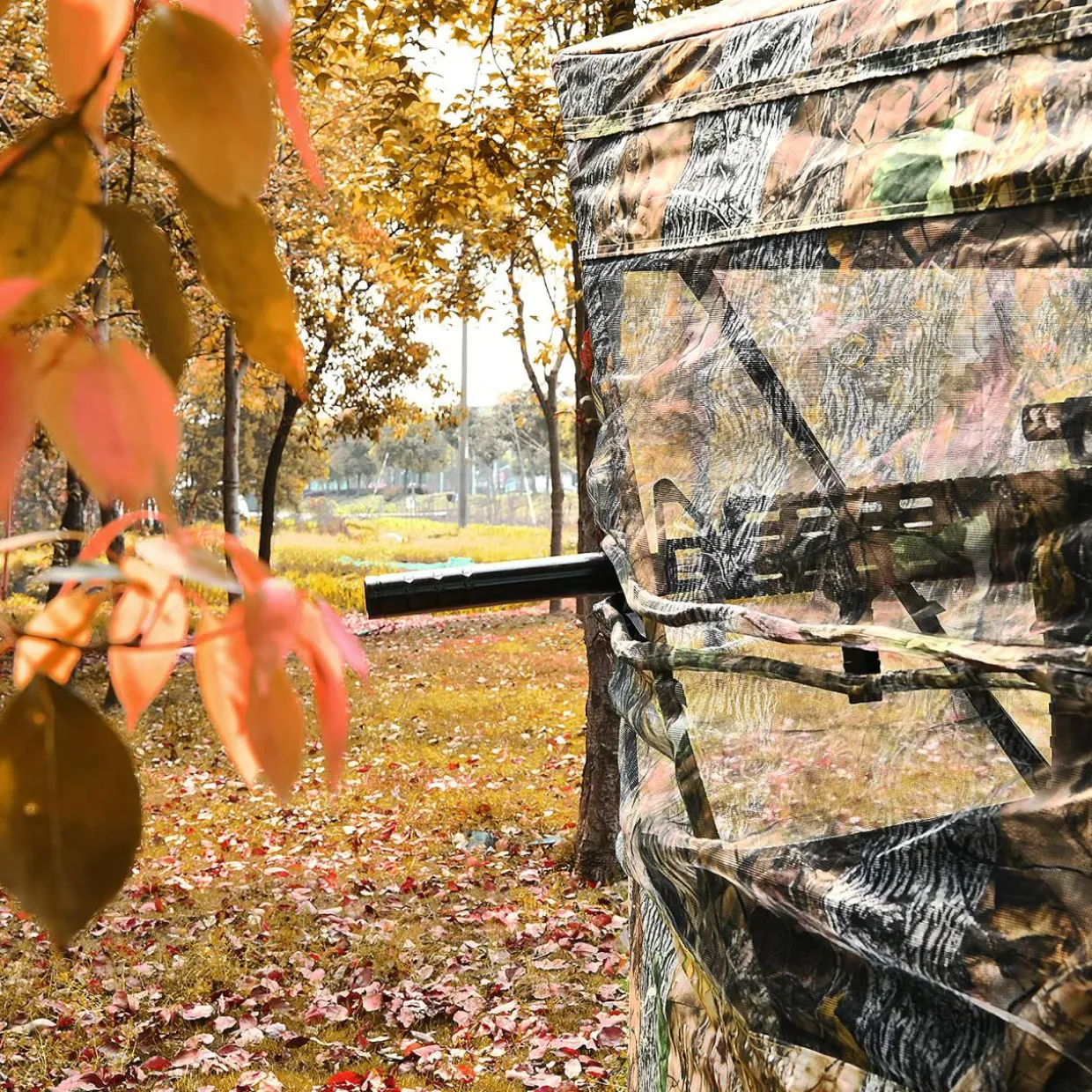 Tangkula 2-3 Person Pop up Ground Blind, Portable Hunting Blind with 360 Degree Mesh Windows
