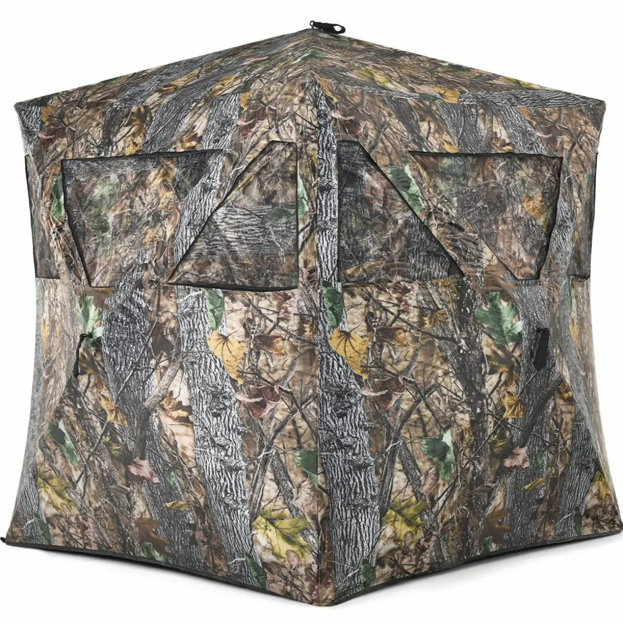 Tangkula 2-3 Person Pop up Ground Blind, Portable Hunting Blind with 360 Degree Mesh Windows