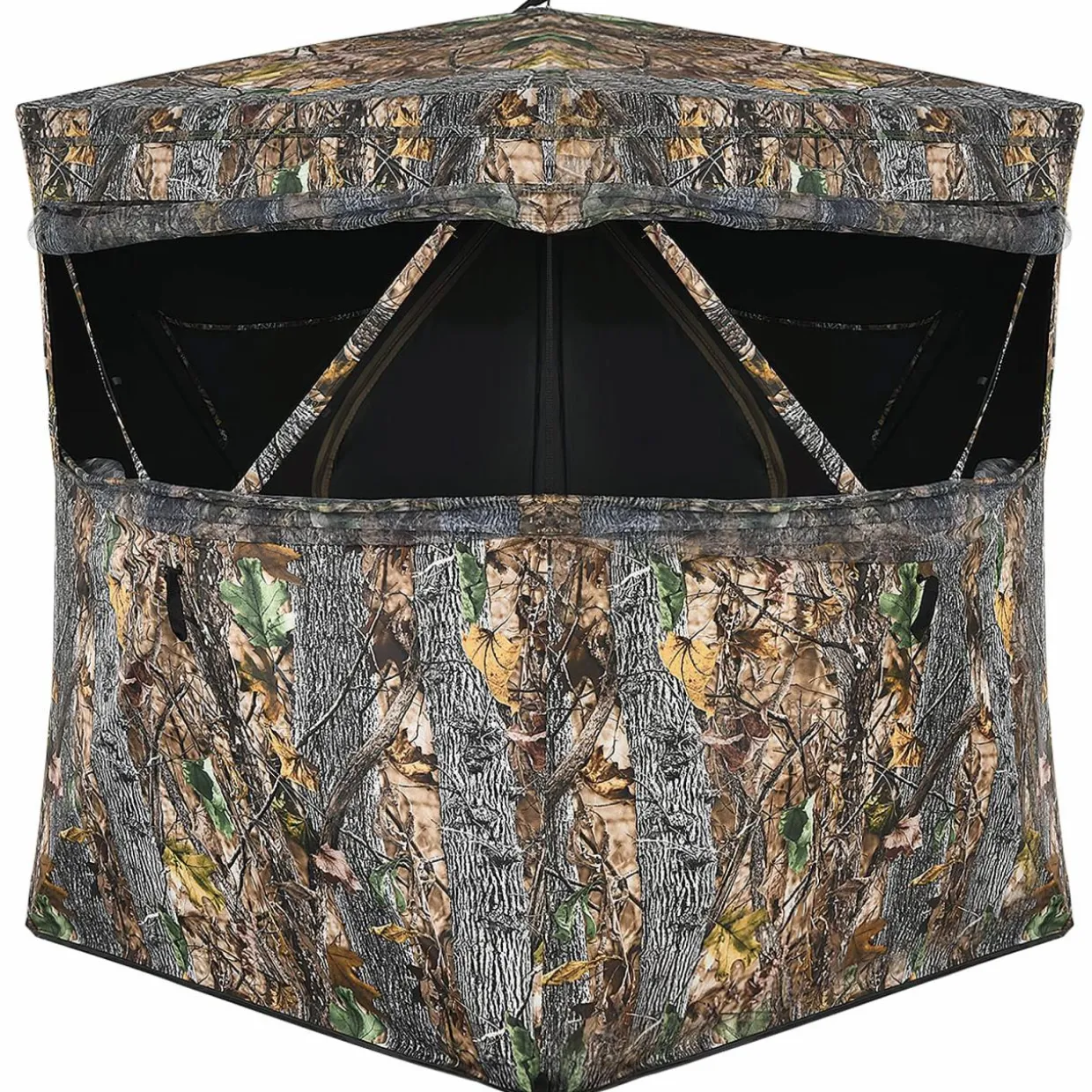 Tangkula 2-3 Person Pop up Ground Blind, Portable Hunting Blind with 360 Degree Mesh Windows