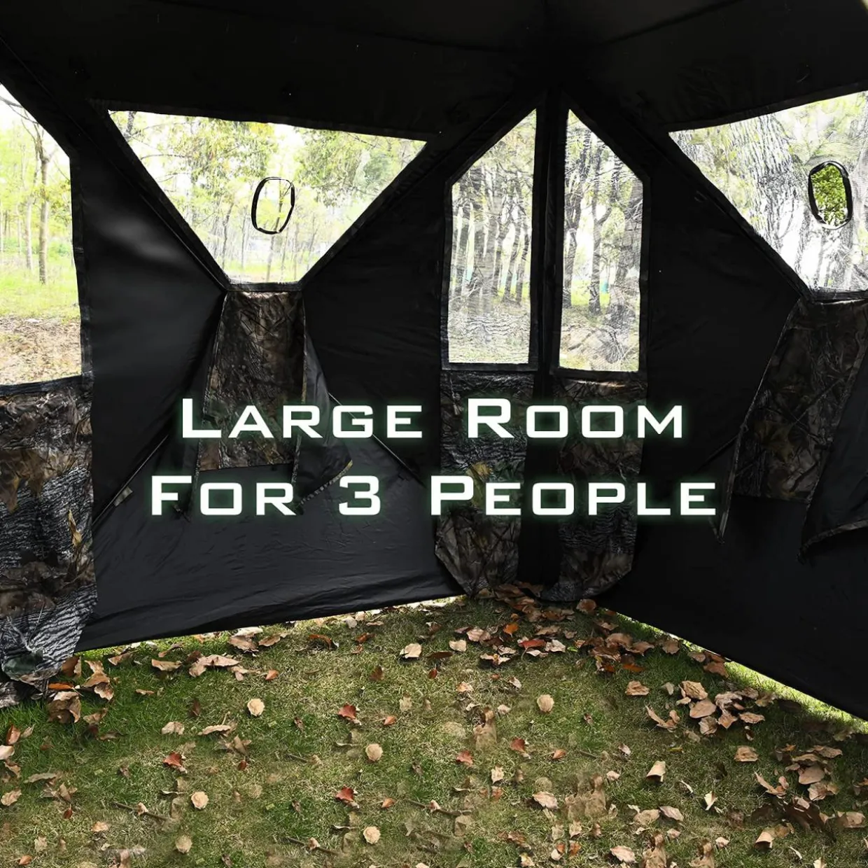 Tangkula 2-3 Person Pop up Ground Blind, Portable Hunting Blind with 360 Degree Mesh Windows