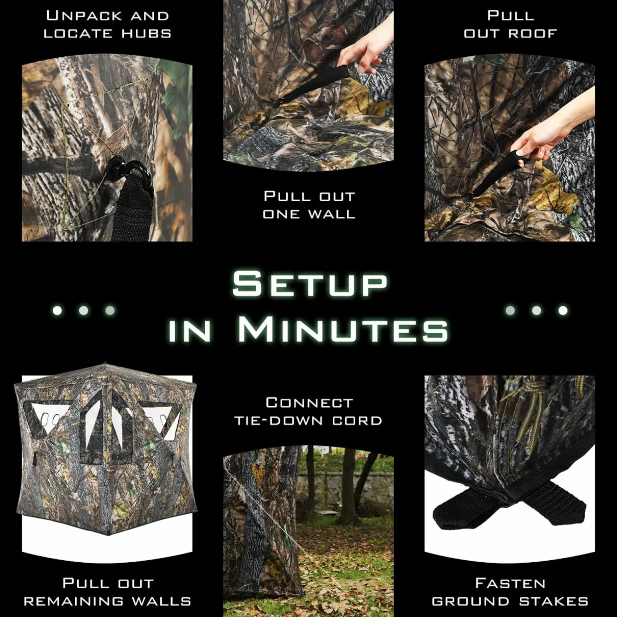 Tangkula 2-3 Person Pop up Ground Blind, Portable Hunting Blind with 360 Degree Mesh Windows