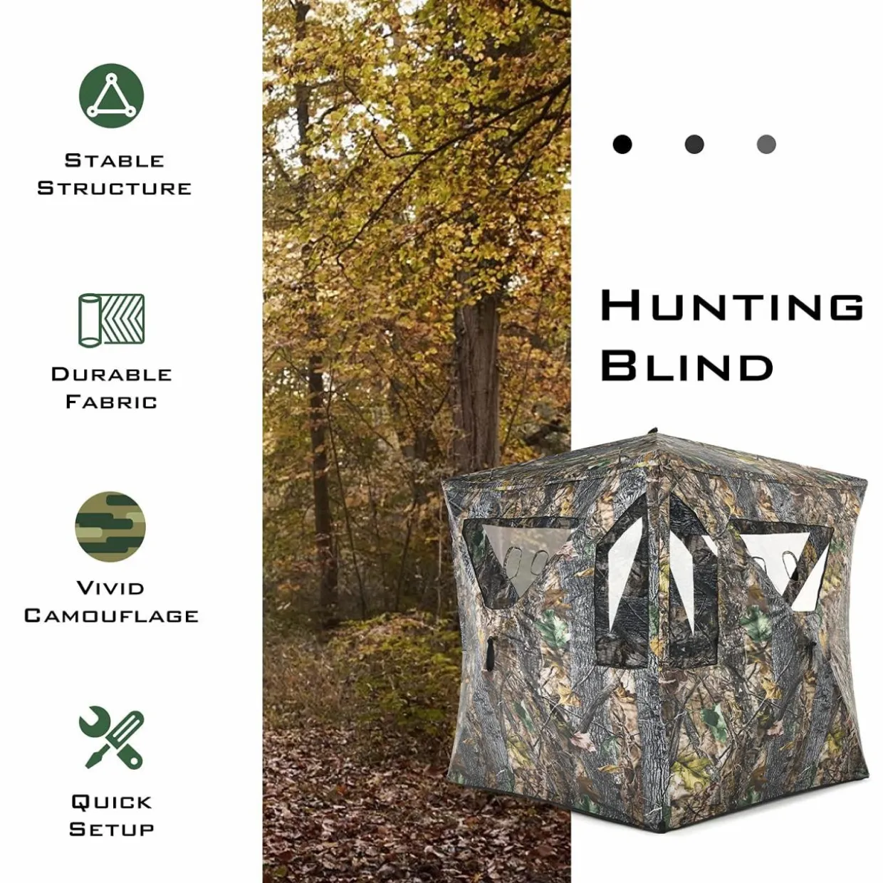Tangkula 2-3 Person Pop up Ground Blind, Portable Hunting Blind with 360 Degree Mesh Windows