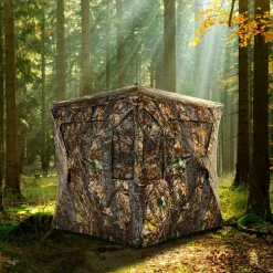 Tangkula 2-3 Person Pop up Ground Blind, Portable Hunting Blind with 360 Degree Mesh Windows