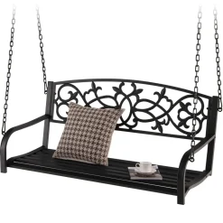 Tangkula 2 Person Porch Swing, Hanging Patio Swing Bench with Chains