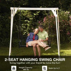 Tangkula 2 Person Porch Swing, Hanging Patio Swing Bench with Chains