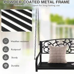 Tangkula 2 Person Porch Swing, Hanging Patio Swing Bench with Chains