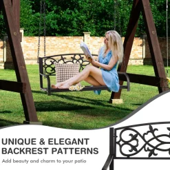 Tangkula 2 Person Porch Swing, Hanging Patio Swing Bench with Chains