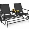 Tangkula 2 Person Swing Glider Chair, Patio Rocking Loveseat